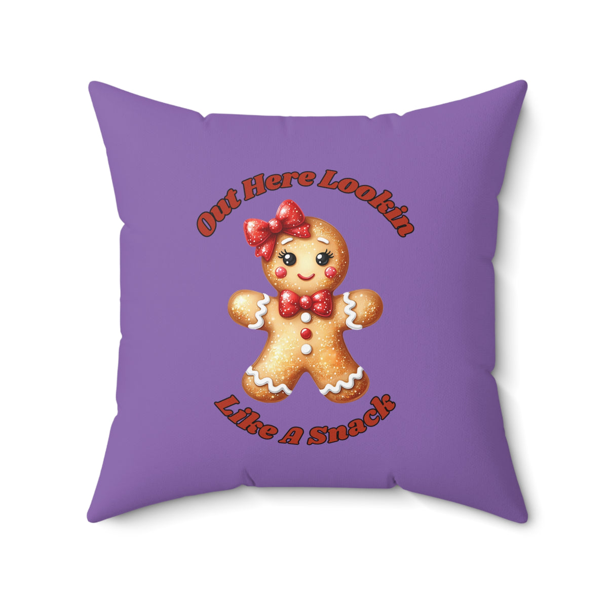 Out Here Lookin Like A Snack 2-Spun Polyester Square Pillow (Lt Purple)