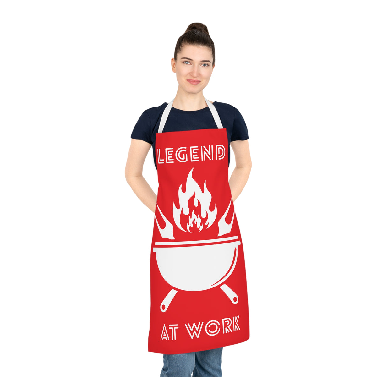 Legend At Work Apron Dk Red-White