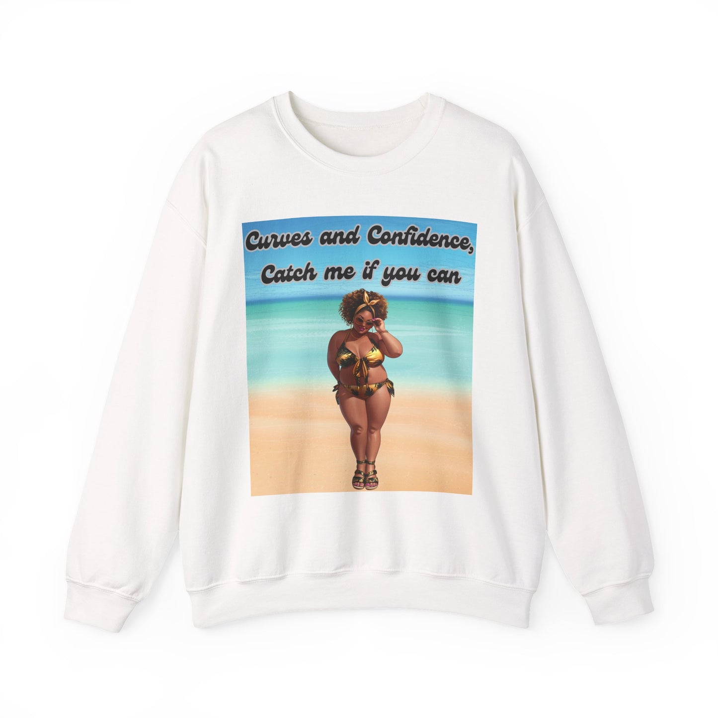 Curves and Confidence Catch Me If You Can Sweatshirt, Unisex Crewneck Sweatshirt
