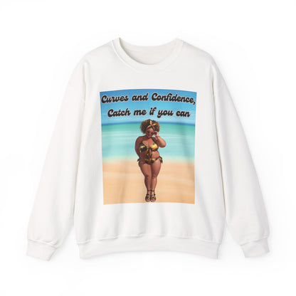 Curves and Confidence Catch Me If You Can Sweatshirt, Unisex Crewneck Sweatshirt