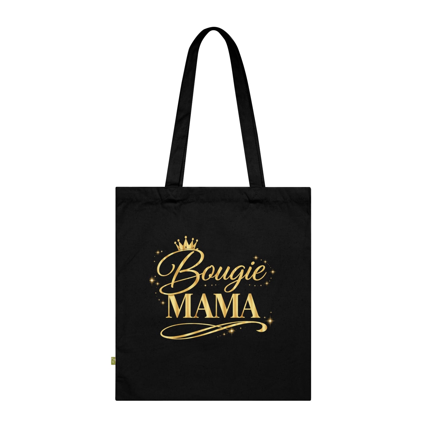 Bougie Mama Tote Bag (French Navy)— Gold Script Organic Cotton Grocery & Gift Tote