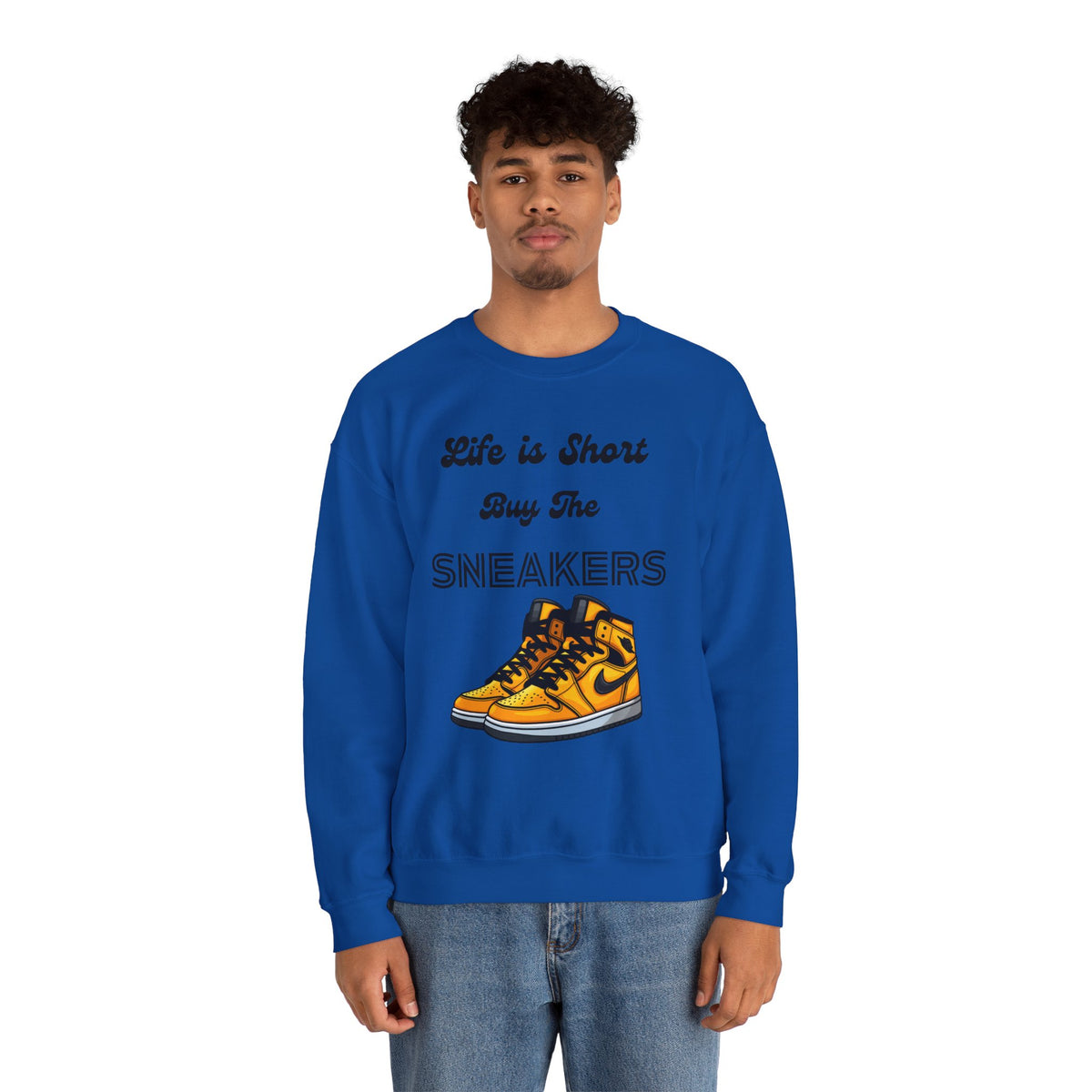 Life is Short Buy The Sneakers 3 Crewneck Sweatshirt