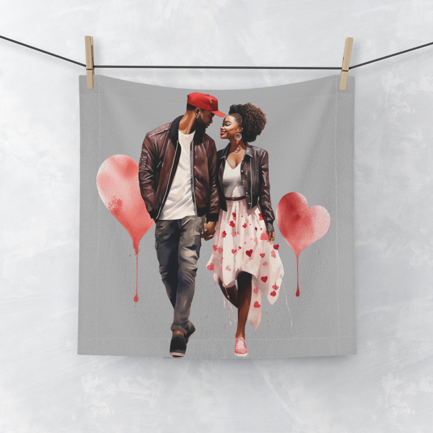 Two Hearts-Face Towel