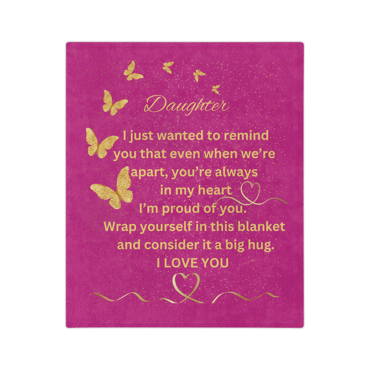 Gold Series-Daughter-Velveteen Microfiber Blanket (Pink)
