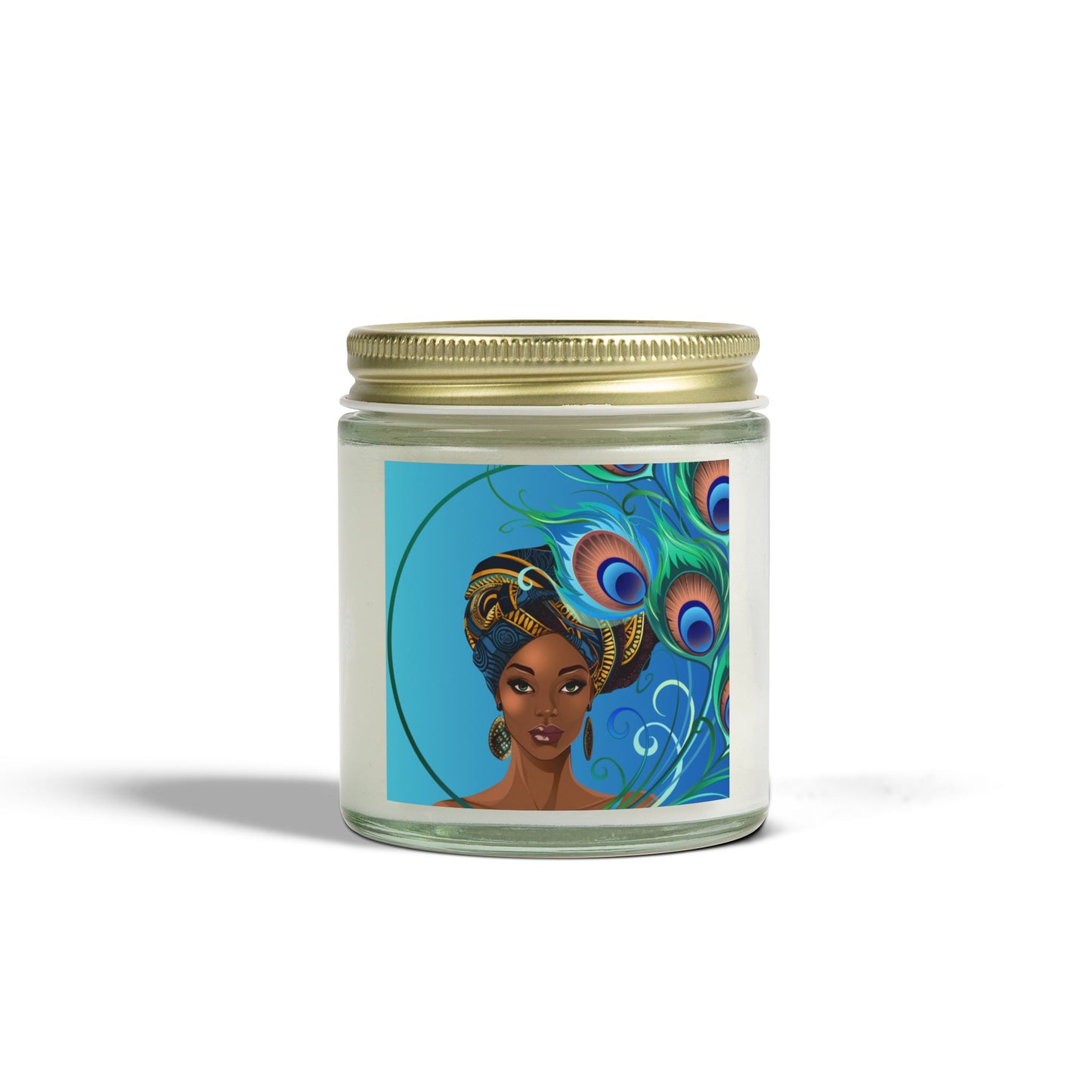 Peacock-Scented Candles, Coconut Apricot Wax (4oz, 9oz)