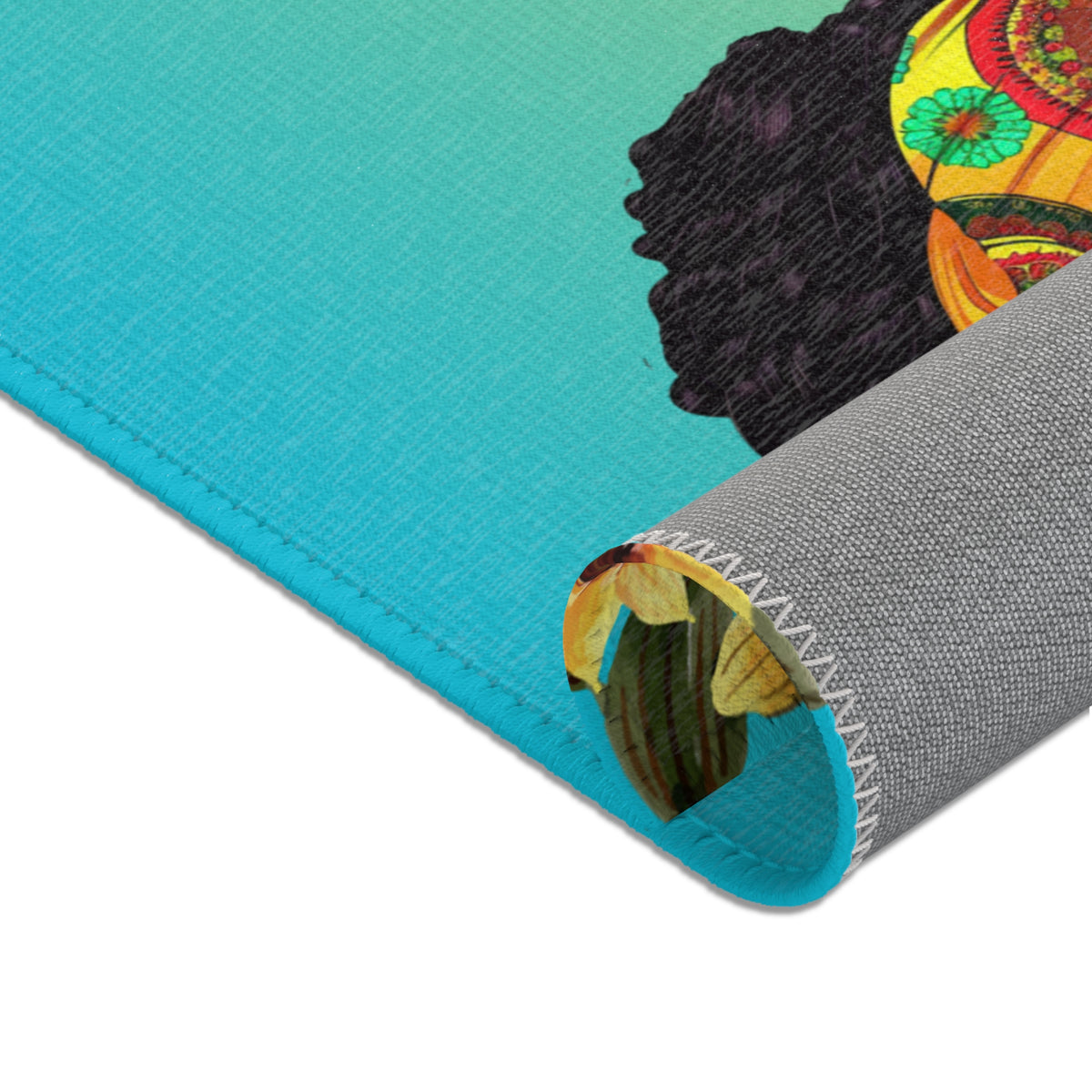 Queen Sunflower Area Rug - Ethnic Floral Home Décor