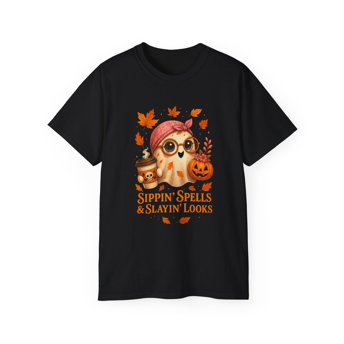Sippin Spells and Slayin looks Halloween Tee