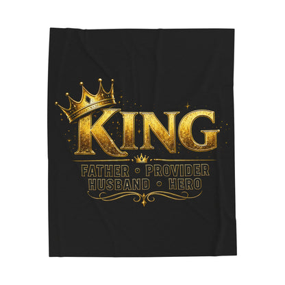 'King: Father • Provider • Husband • Hero' Cozy Throw for Dad, Father’s Day Gift