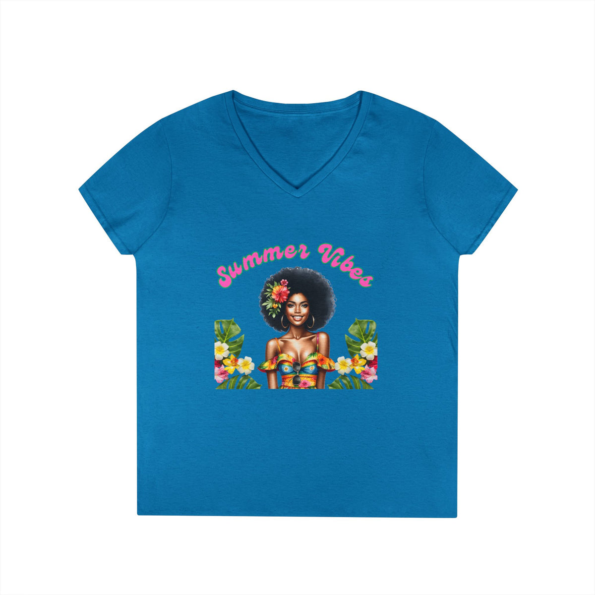 Summer Vibes Ladies' V-Neck T-Shirt 3