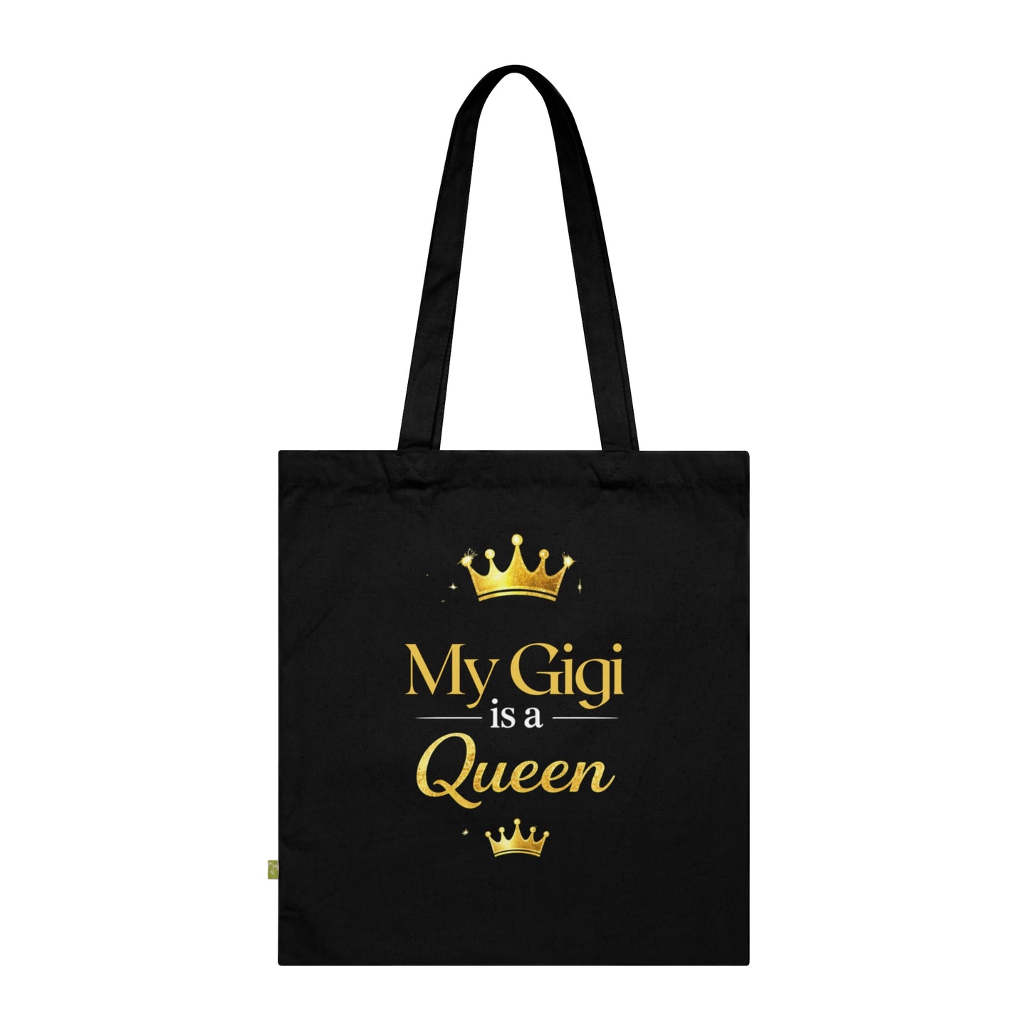 Tote Bag — "My Gigi is a Queen"(Navy) Gold Crown Organic Cotton Tote