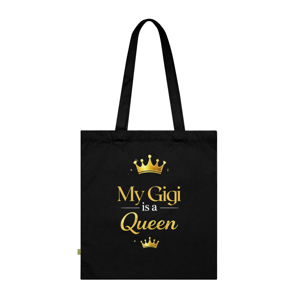 Tote Bag — "My Gigi is a Queen"(Navy) Gold Crown Organic Cotton Tote