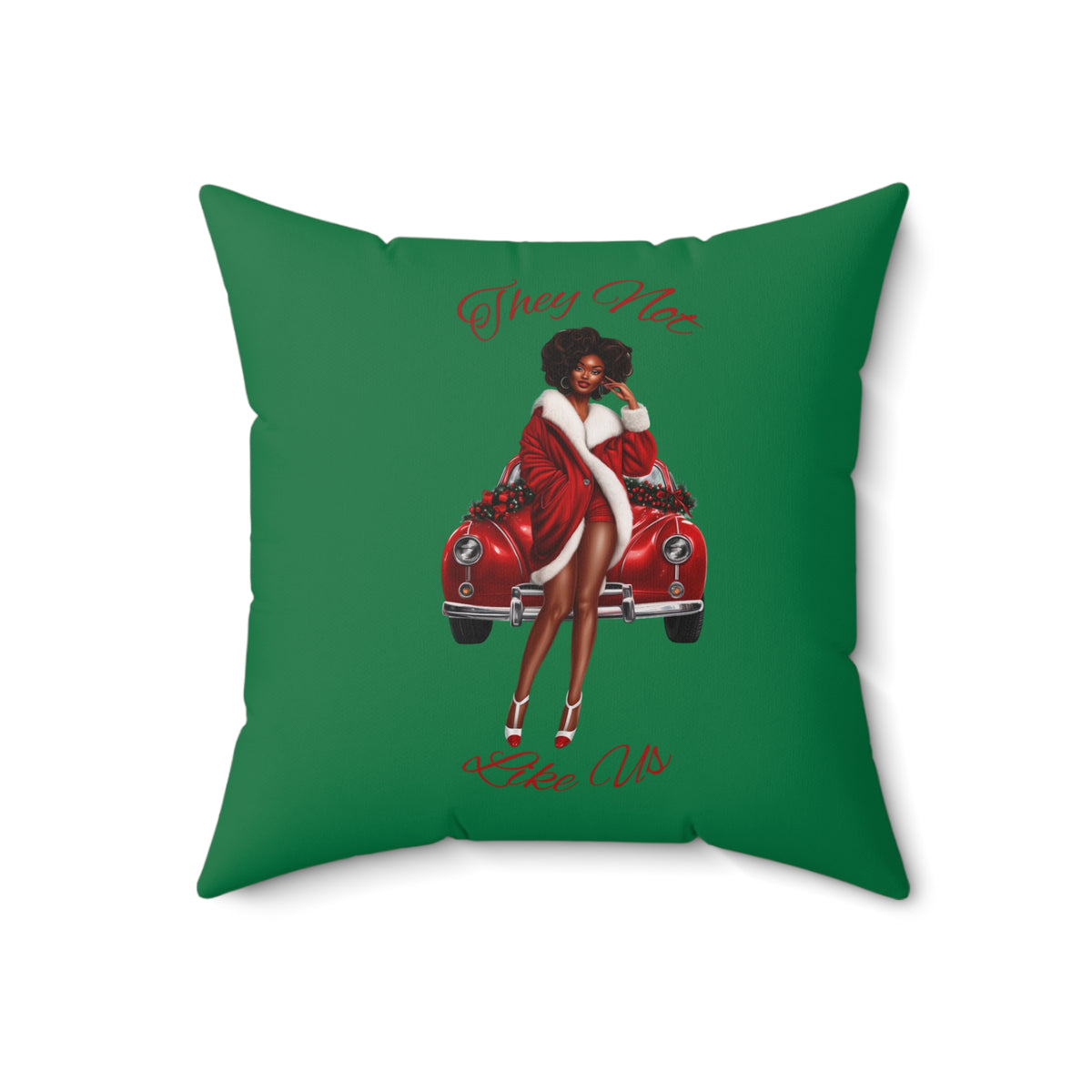 They Not Like Us 4-Green Spun Polyester Square Pillow