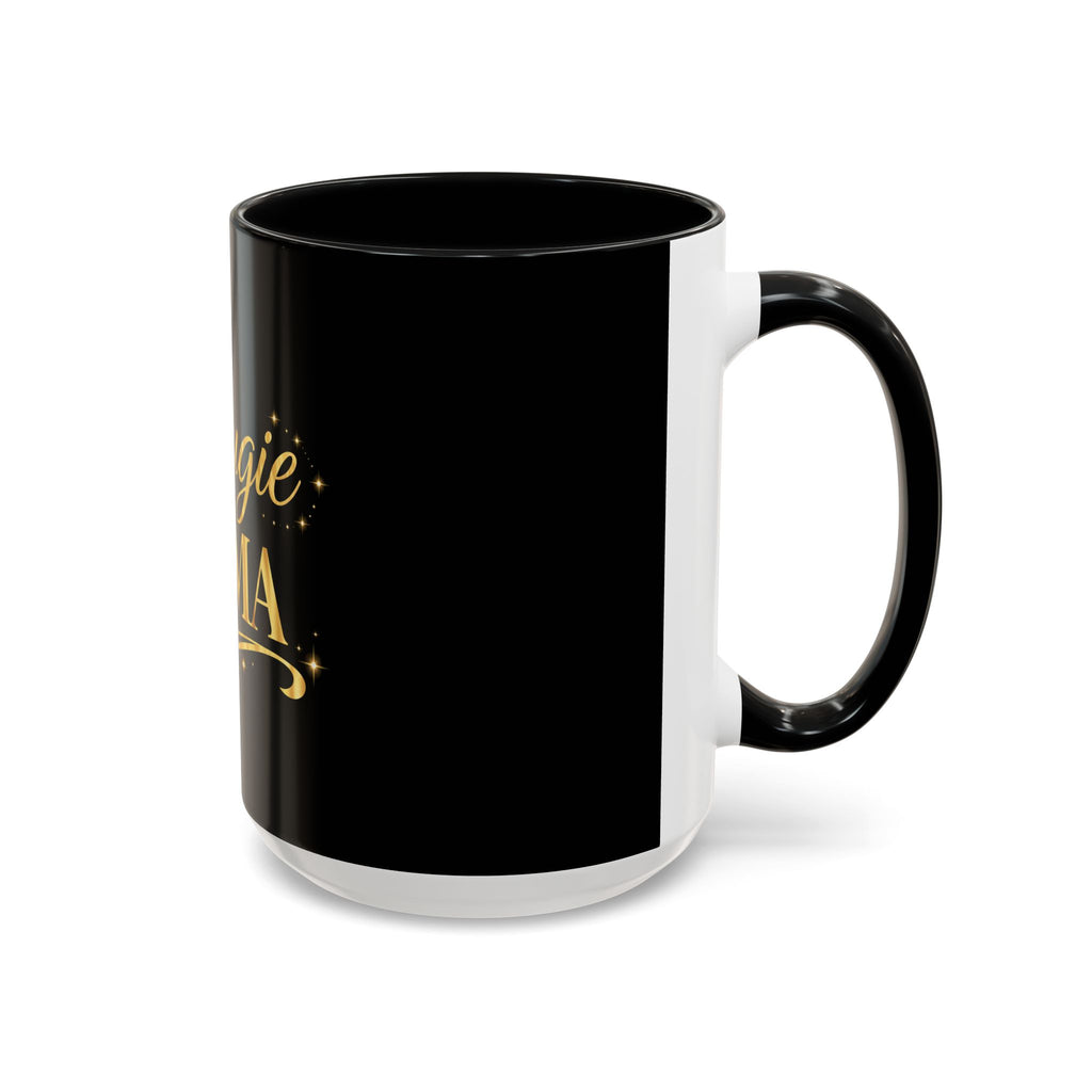 Bougie Mama Black Accent Coffee Mug — Gold Script Mom Gift (11/15oz)