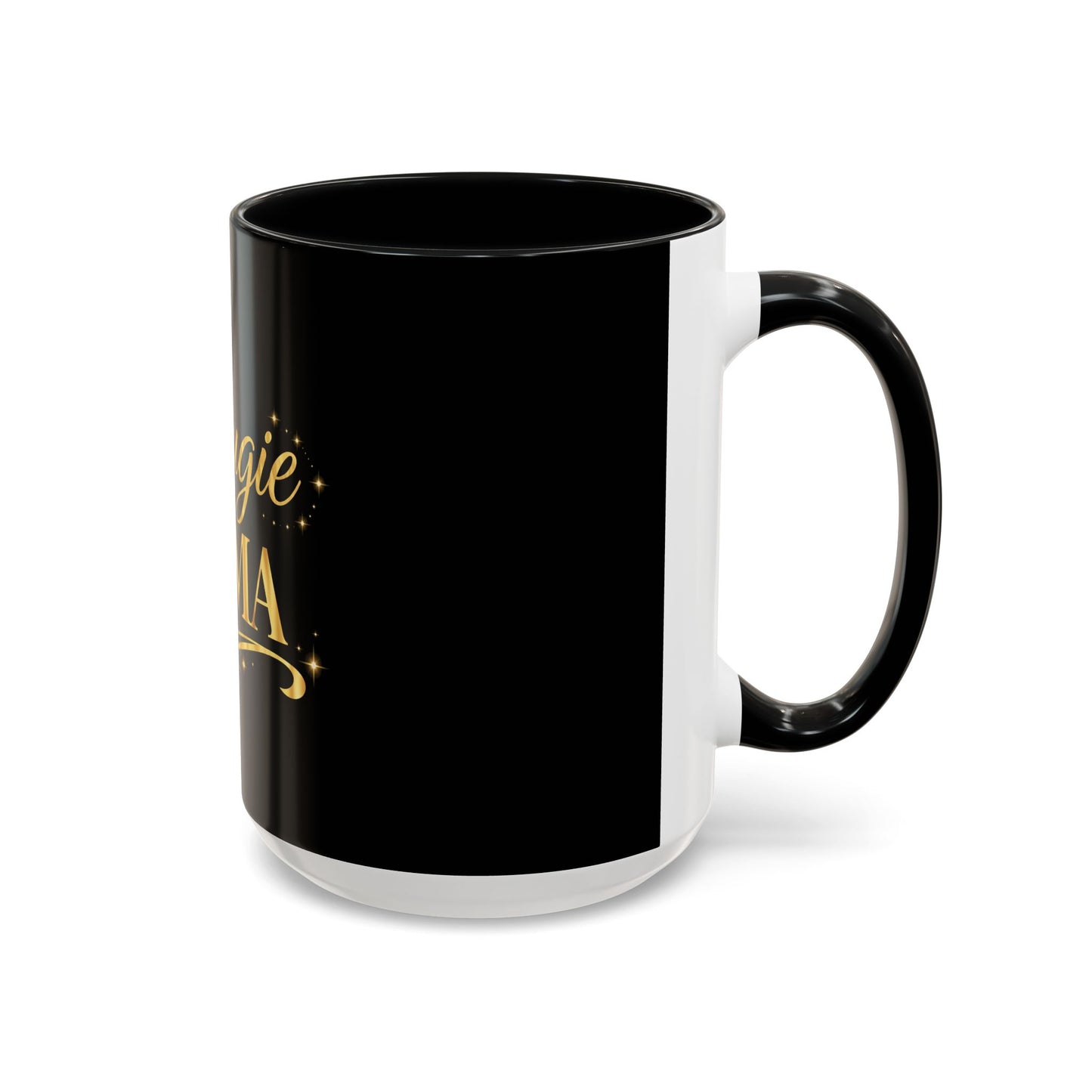 Bougie Mama Black Accent Coffee Mug — Gold Script Mom Gift (11/15oz)