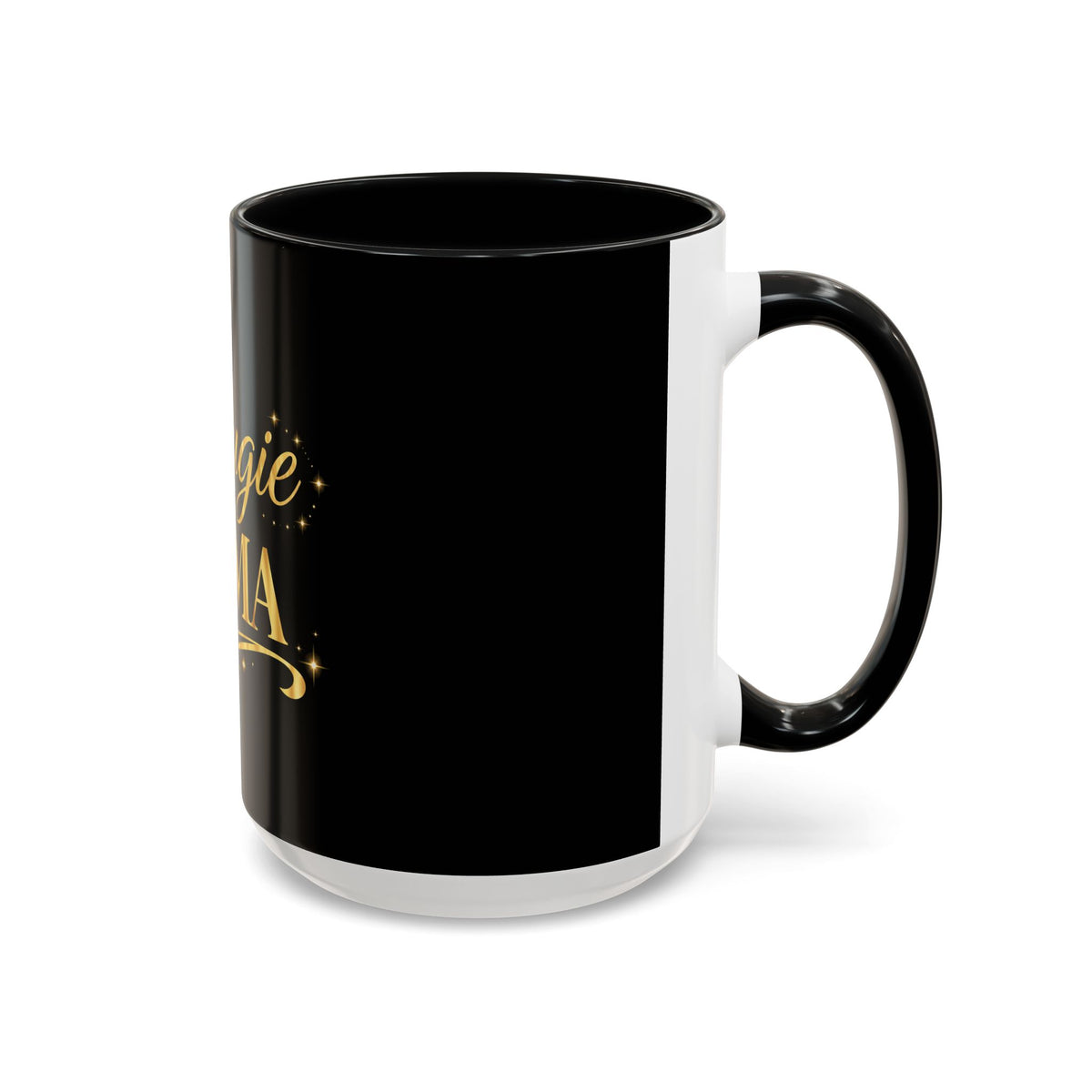 Bougie Mama Black Accent Coffee Mug — Gold Script Mom Gift (11/15oz)