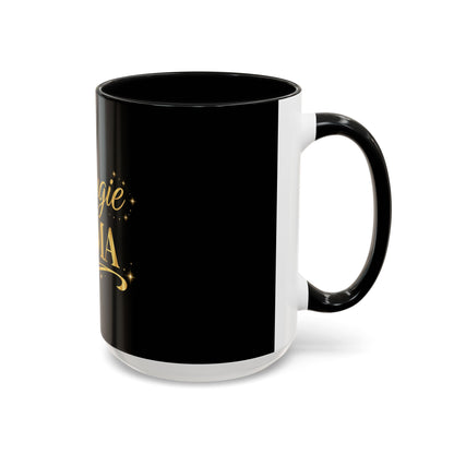 Bougie Mama Black Accent Coffee Mug — Gold Script Mom Gift (11/15oz)