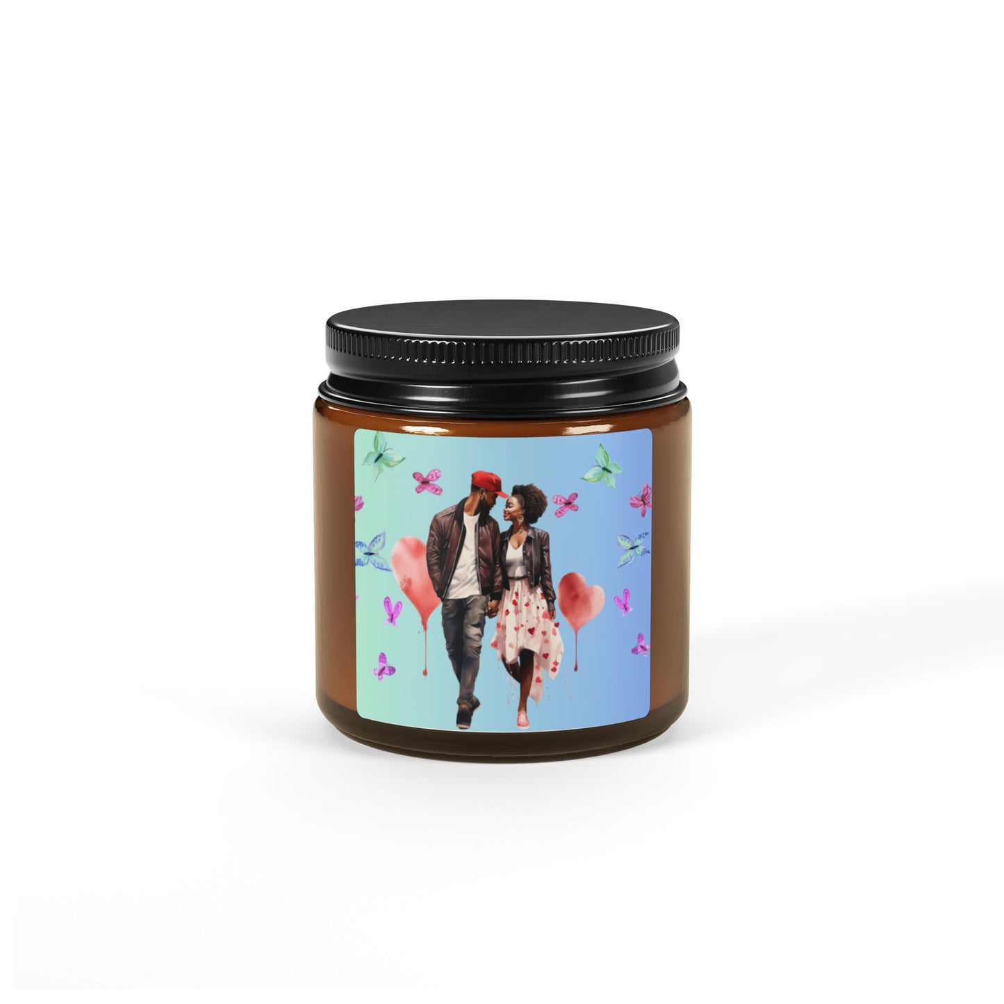 Butterfly-Scented Soy Candle (Multi-Size, Amber Jar)