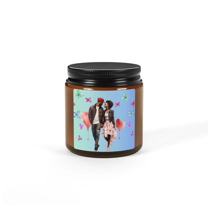 Butterfly-Scented Soy Candle (Multi-Size, Amber Jar)