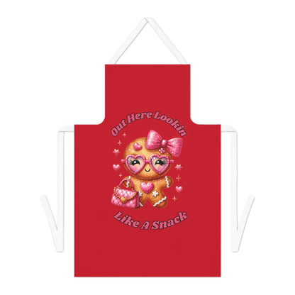 Lookin Like A Snack-Adult Apron (AOP) (Dk Red)