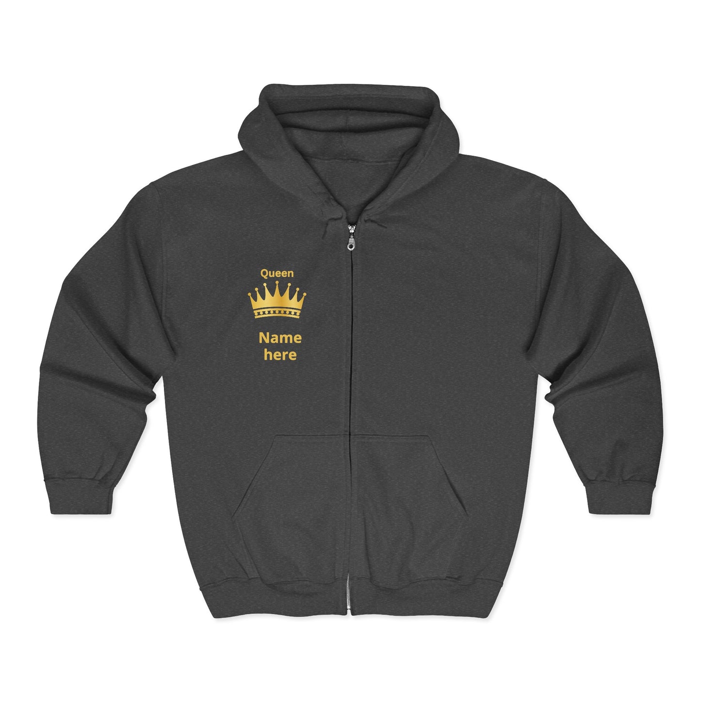 Queen Mom Custom Zip Hoodie — "My Mom is a Queen" Personalized Jacket