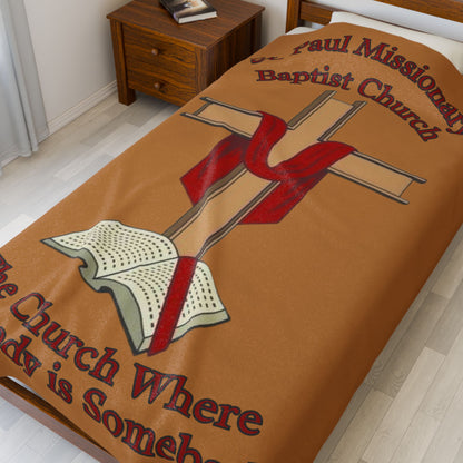 Church Cross Blanket —Light Brown