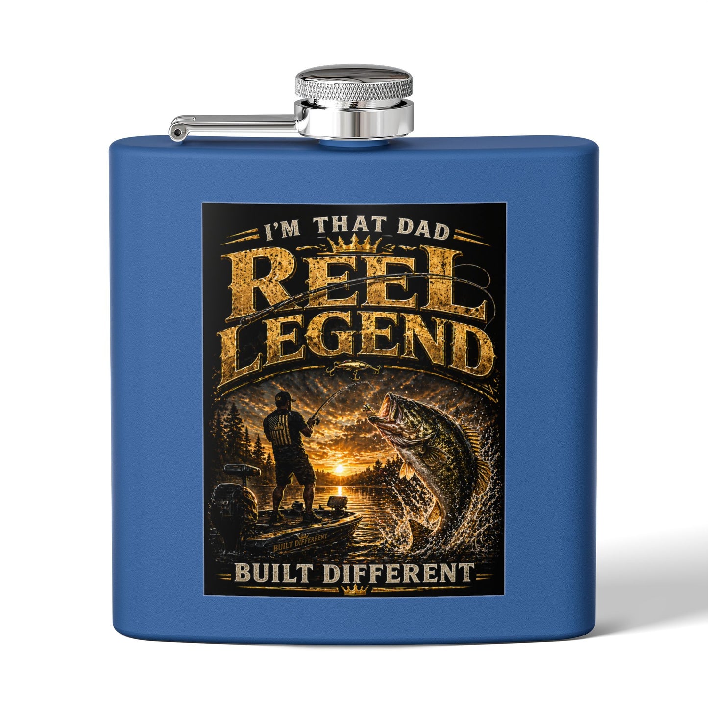 "Reel Legend” 6oz Stainless Steel Hip Flask