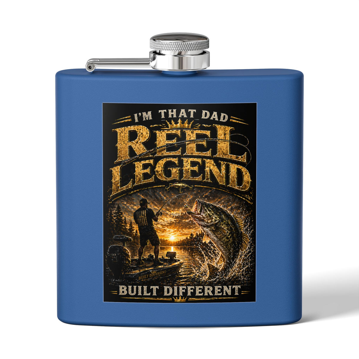"Reel Legend” 6oz Stainless Steel Hip Flask