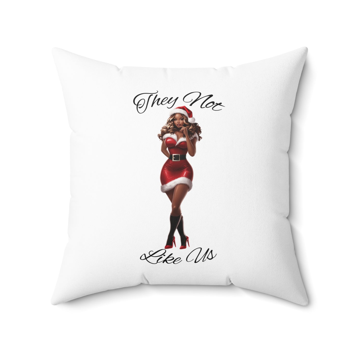 They Not Like Us 3- (White) Spun Polyester Square Pillow