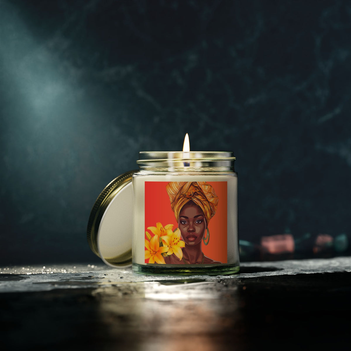 Lily-Scented Candles, Coconut Apricot Wax (4oz, 9oz)