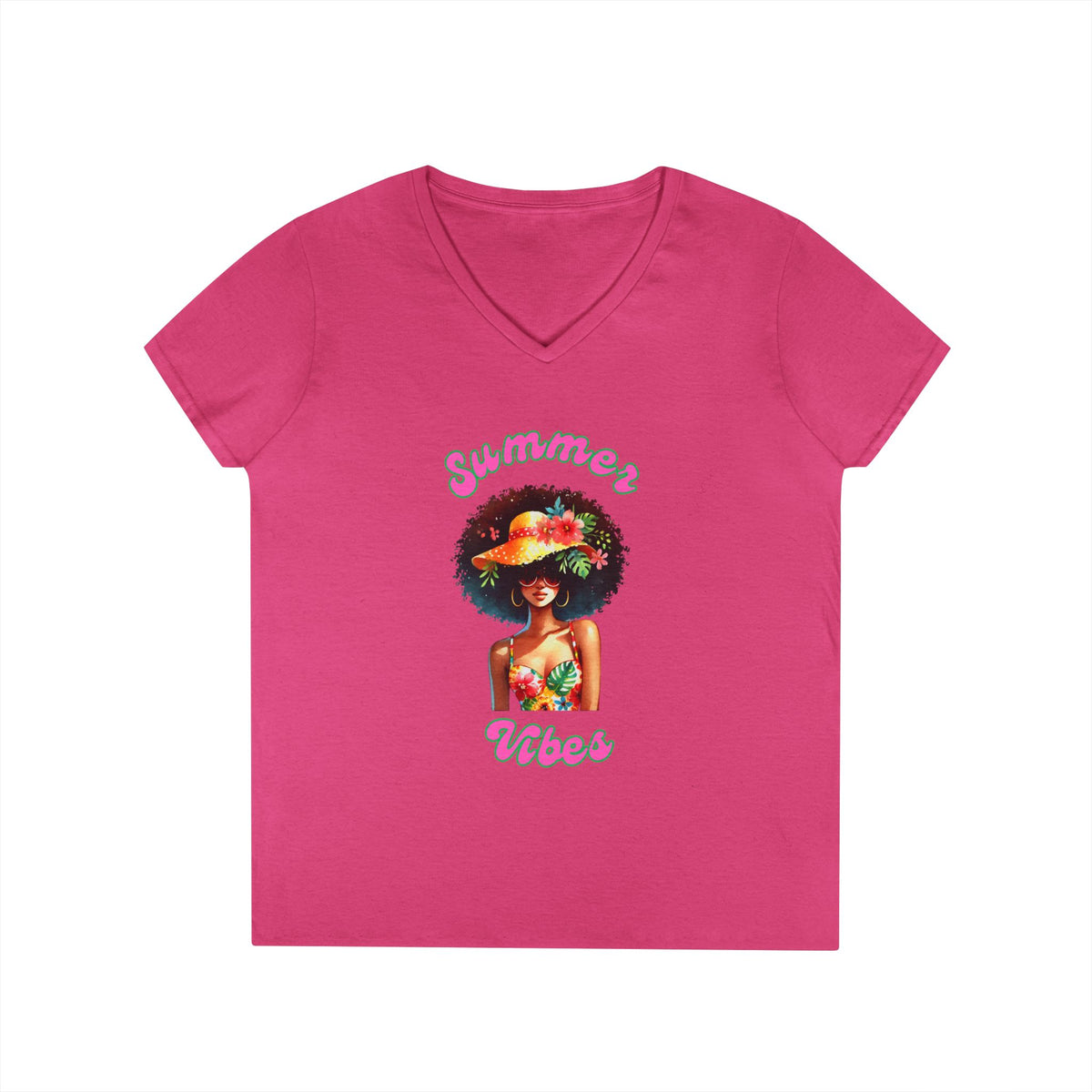 Ladies' Summer V-Neck T-Shirt 4