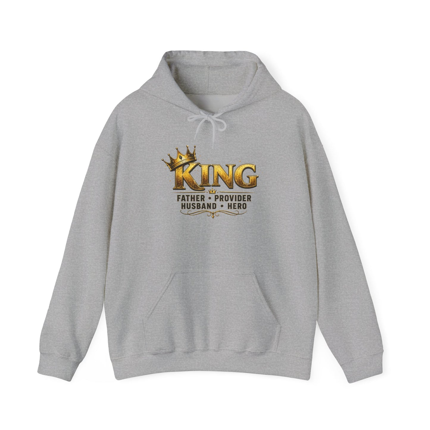 "King: Father • Provider • Husband • Hero" Graphic Pullover Hoodie