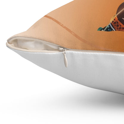 Teal-Spun Polyester Square Pillow