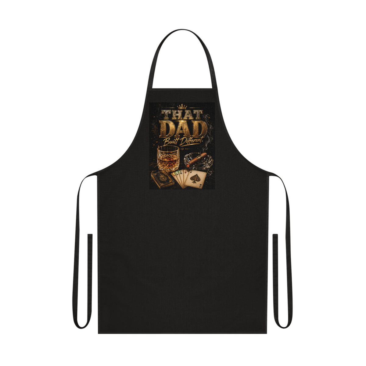 That Dad Poker Night Cotton Apron — Whiskey, Cigars & Cards Gift for Fathers