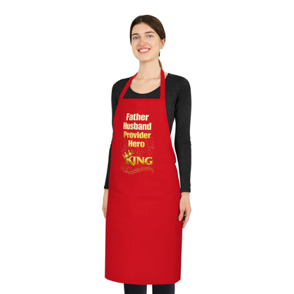 Father Husband Provider Hero King Cotton Apron — Father’s Day BBQ & Cooking Gift