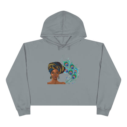 Queen Peacock Crop Hoodie