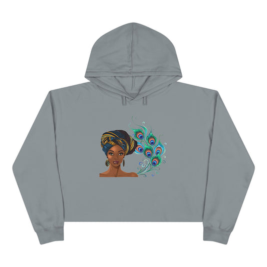 Queen Peacock Crop Hoodie