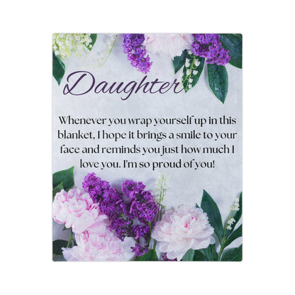 Purple Flower Daughter-Velveteen Microfiber Blanket