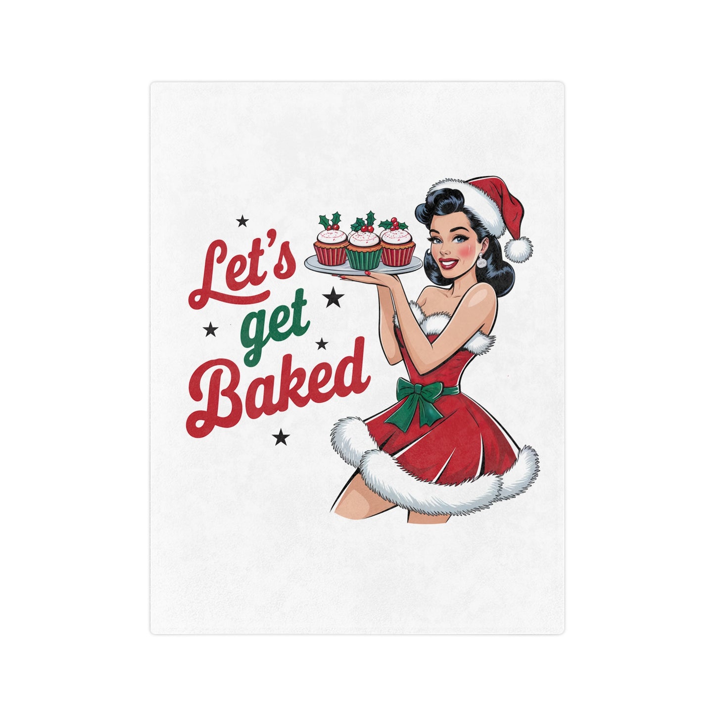 Let's Get Baked-Velveteen Microfiber Blanket (White)