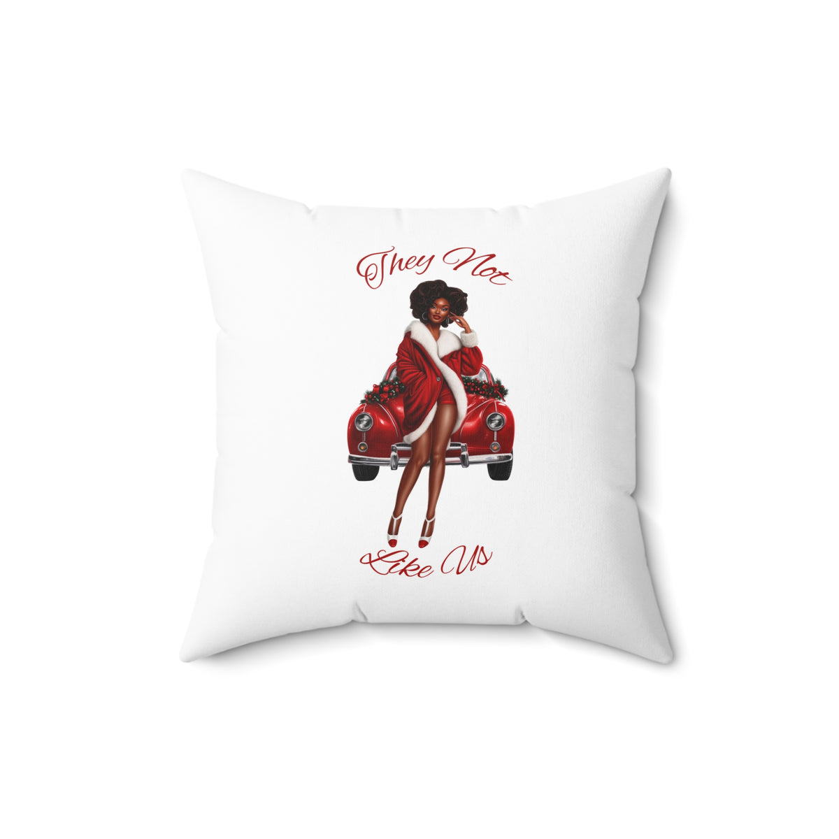 They Not Like Us 4- (White) Spun Polyester Square Pillow