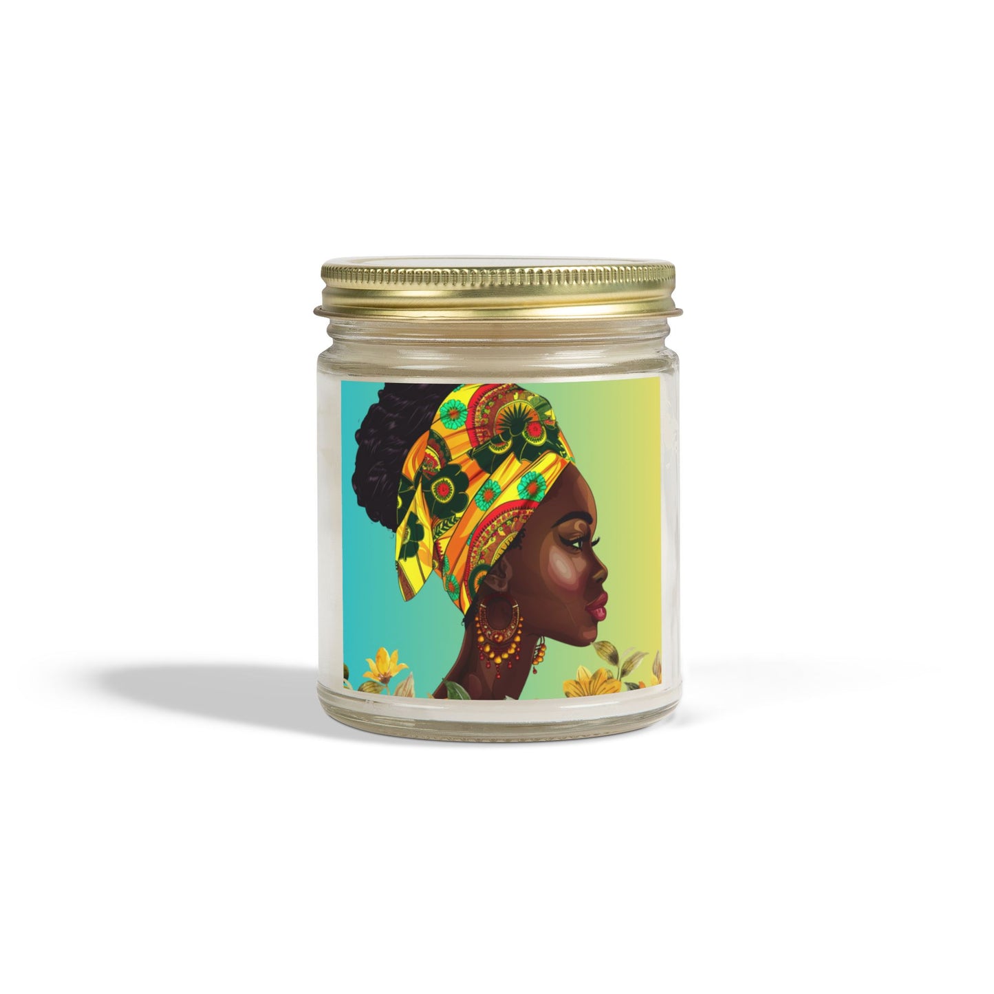 Yellow Flower-Scented Candles, Coconut Apricot Wax (4oz, 9oz)