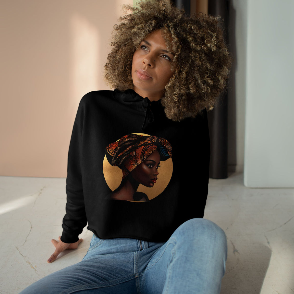 Queen Moon Crop Hoodie
