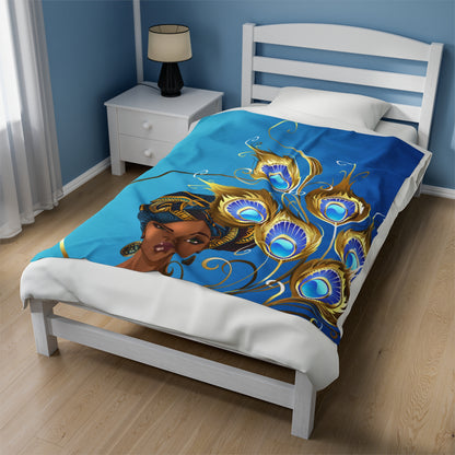 Peacock-Velveteen Plush Blanket
