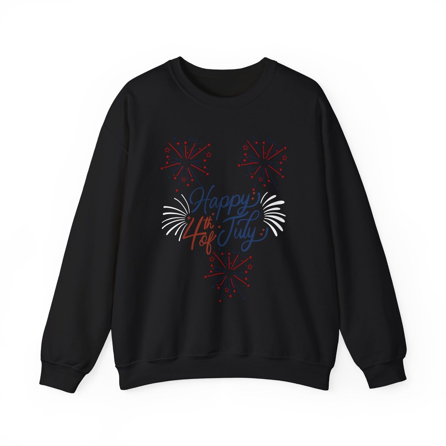 "Happy 4th of July" Fireworks Crewneck Sweatshirt