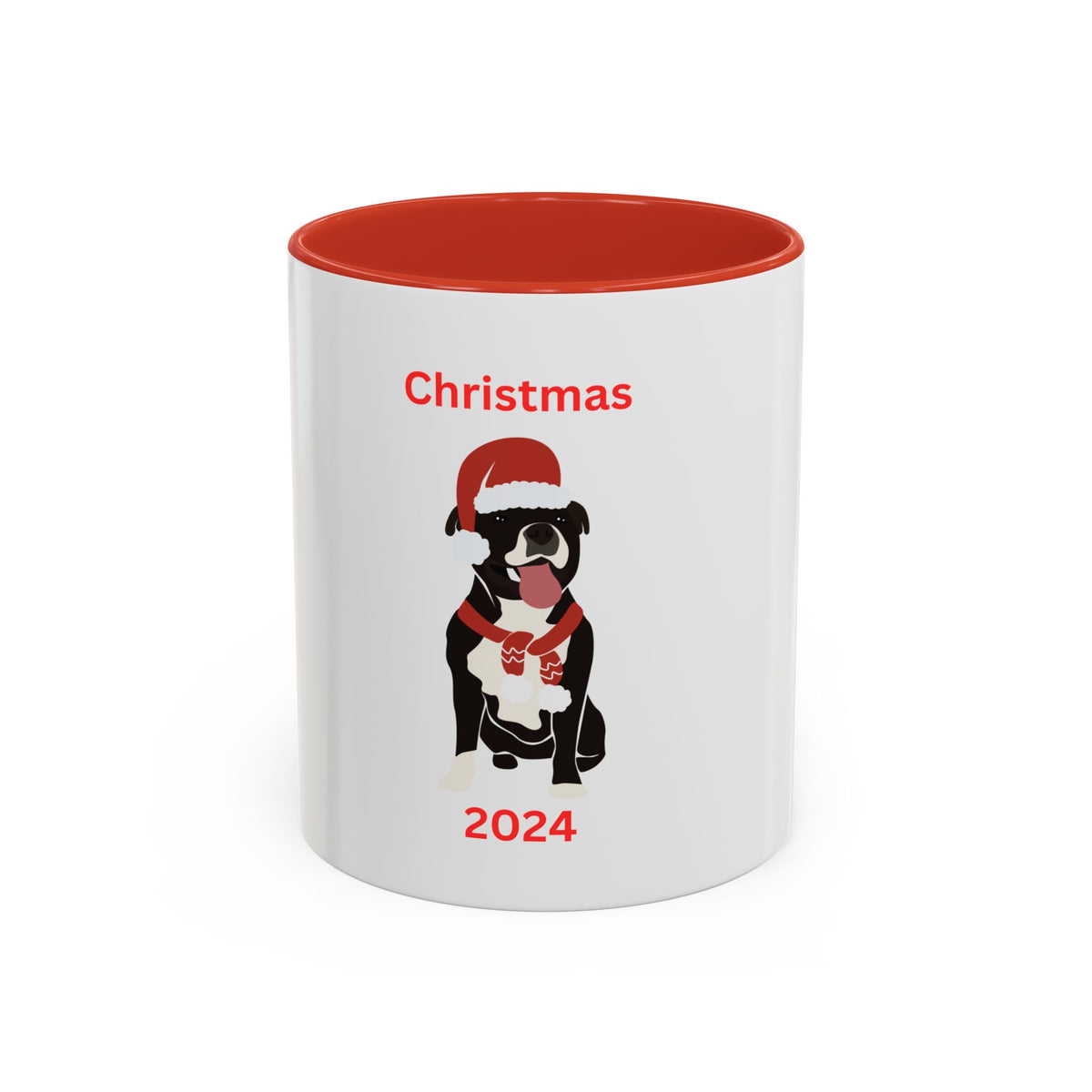 Black Dog Stocking Red Scarf