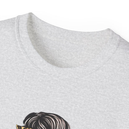 Mom Life Tee — Leopard Bun Graphic Cotton T‑Shirt