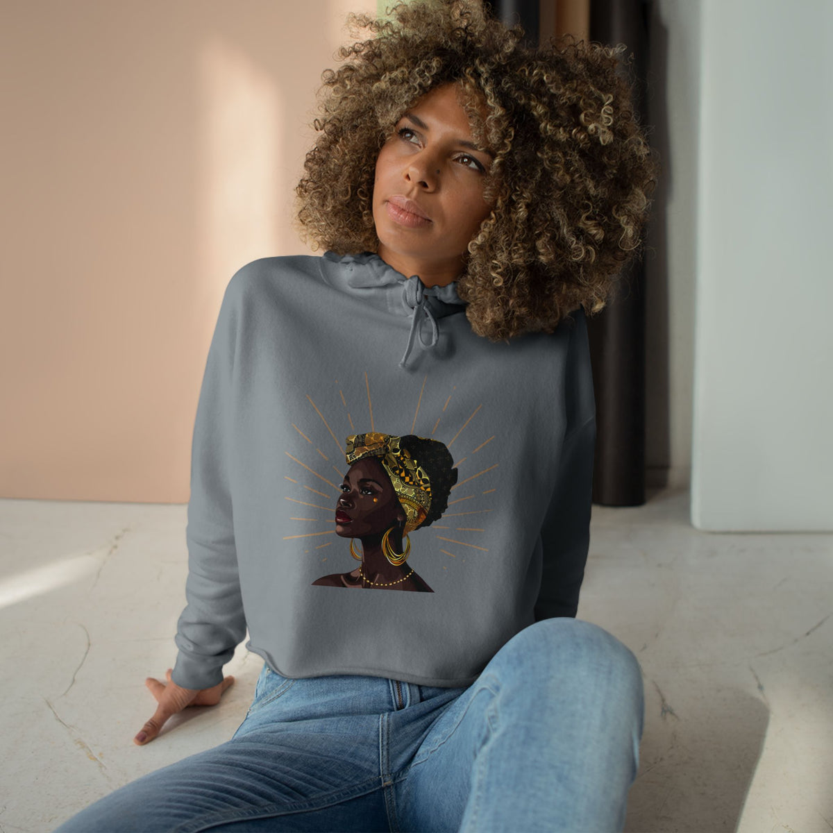 Queen Star Crop Hoodie