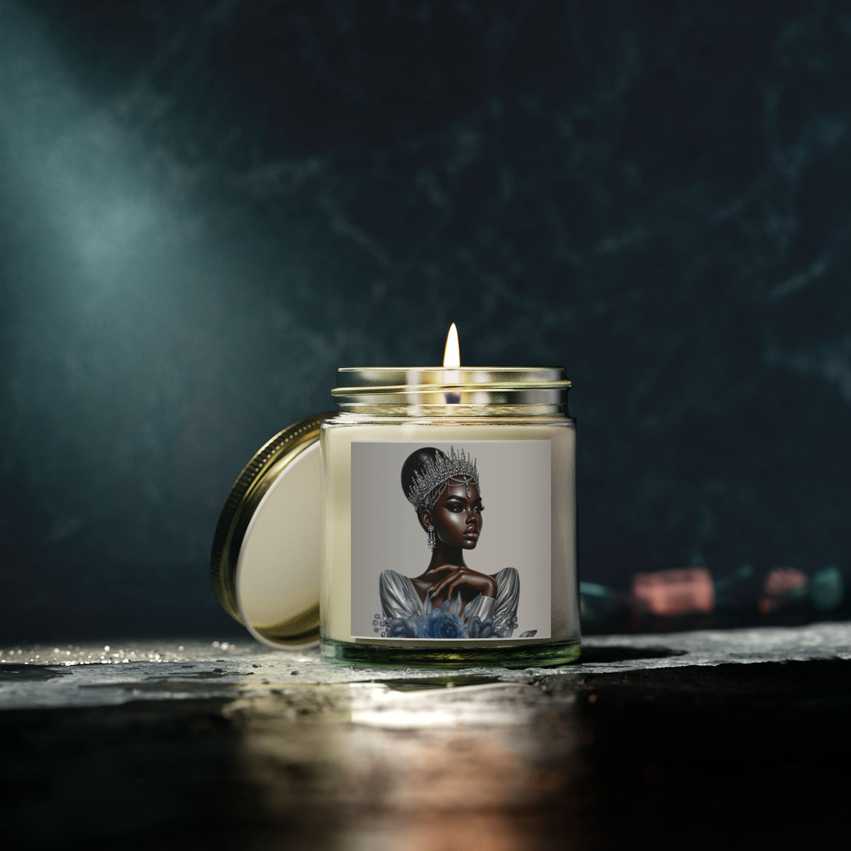 Silver-Scented Candles, Coconut Apricot Wax (4oz, 9oz)