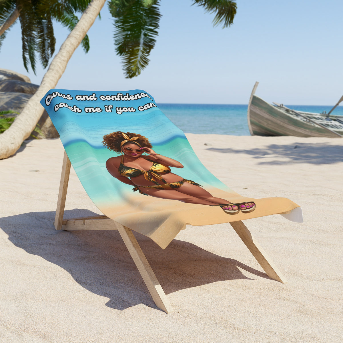 Curves and Confidence Beach Towel