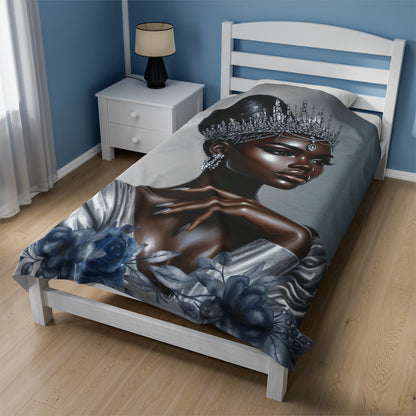 Silver-Velveteen Plush Blanket