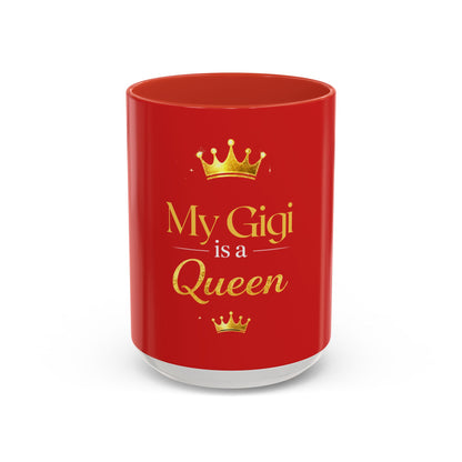My Gigi Is A Queen Red Accent Coffee Mug – Gift for Grandmothers
